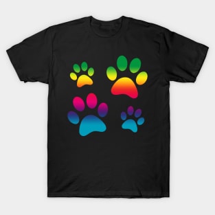 Cute Dog Gifts with Dog Pawprint Stencil T-Shirt